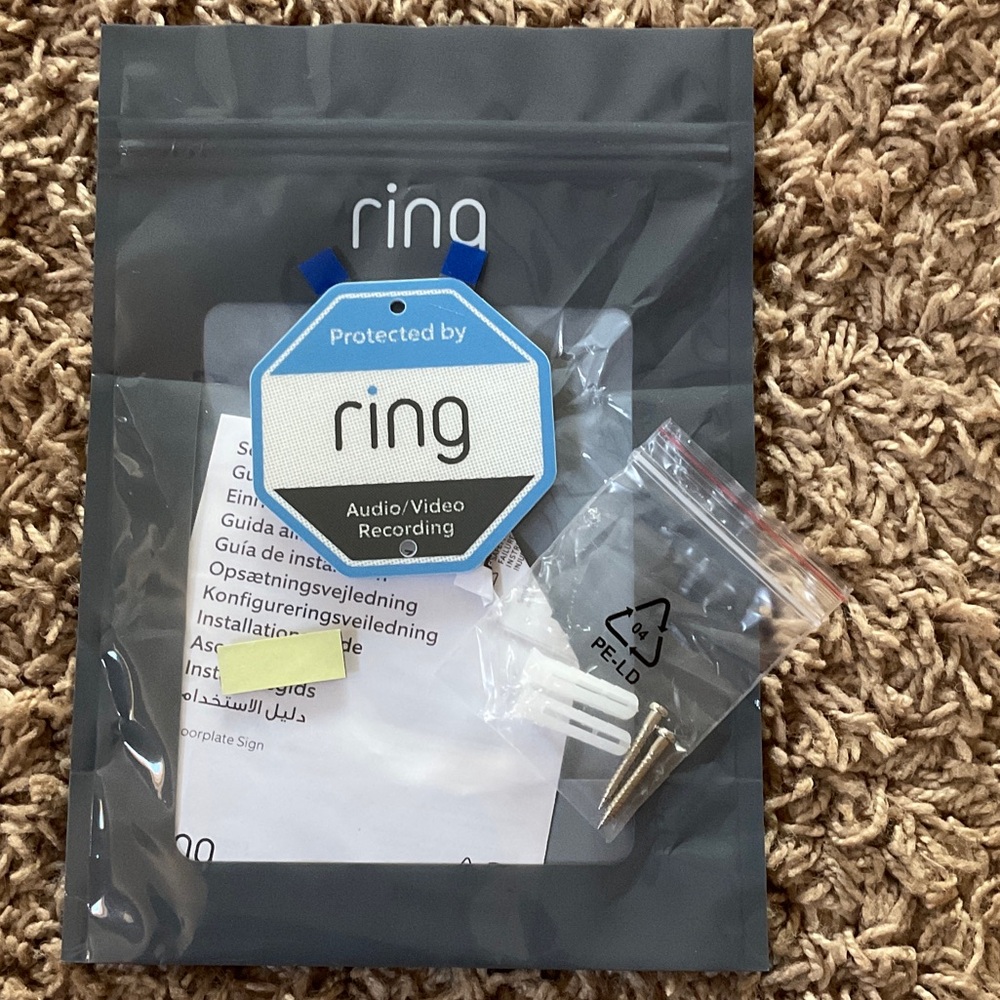 Ring Blue and White Protected By Audio/Video Badge